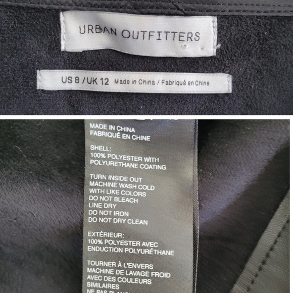 Urban Outfitters Faux Leather Button-Down Dress black size 8 - Picture 13 of 16